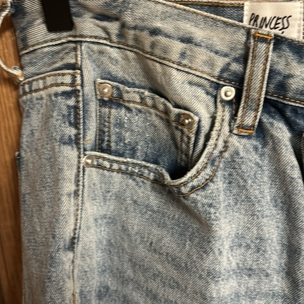 Princess Polly light wash straight leg cross button fly jeans US Women’s size 4 - Picture 5 of 14